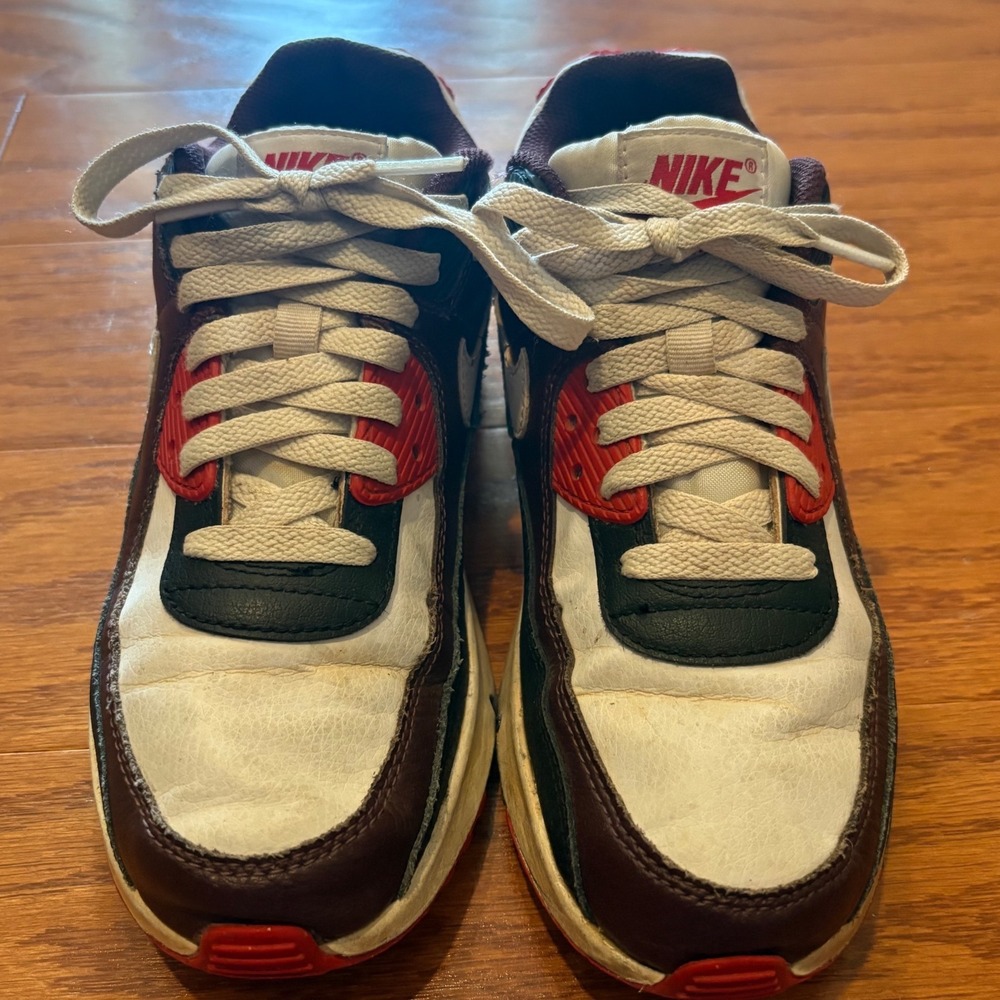 Nike Air Max 90 LTR GS Burgundy White Red Black HF6358-600 Boys Size 5Y Mens 5 - Picture 3 of 7
